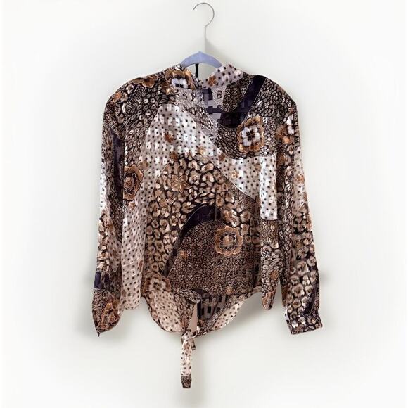 VTG 90s Y2K Blouse Plus Size 2X 24 Animal Print Leopard Sheer Top USA deadstock - Picture 2 of 6